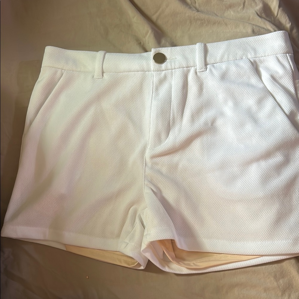 Elegant High Waist White Women's Shorts